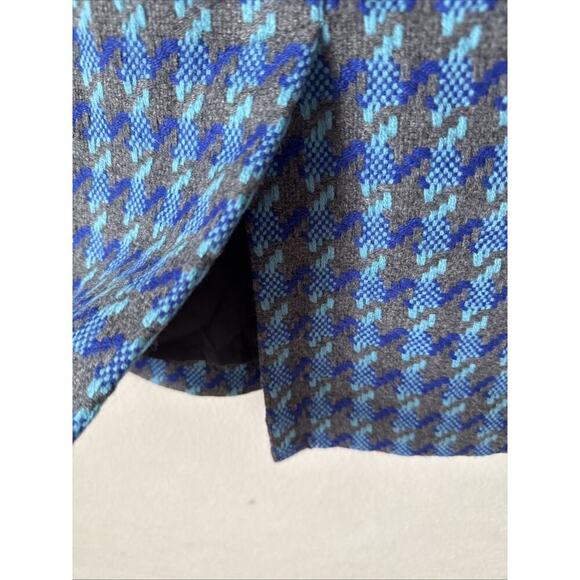 Talbots Skirt Women’s Size 16 Blue Wool Blend Pencil Lined Houndstooth Career - Picture 4 of 6